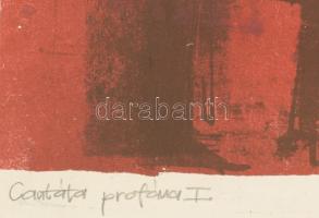 Wagner János (1936-2022): Cantata profana I., 1970 körül. Litográfia, papír, jelezve jobbra lent: Wa...