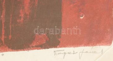 Wagner János (1936-2022): Cantata profana I., 1970 körül. Litográfia, papír, jelezve jobbra lent: Wa...