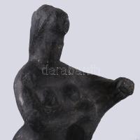 Andorai Mária (1947 - 2000?): Női akt lepellel. Jelzett, fa talapzaton, restaurált, m: 33 cm