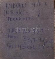 Andorai Mária (1947 - 2000?): Női akt lepellel. Jelzett, fa talapzaton, restaurált, m: 33 cm