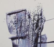 Wagner János (1936-2022): Összefüggő formák I. (cím nélkül). Akril, papír, jelezve jobbra lent: Wagn...