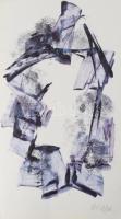 Wagner János (1936-2022): Összefüggő formák II. (cím nélkül). Akril, papír, jelezve jobbra lent: Wagner. 50×35 cm.
