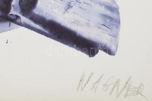 Wagner János (1936-2022): Összefüggő formák II. (cím nélkül). Akril, papír, jelezve jobbra lent: Wag...