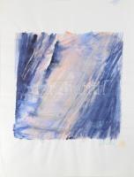 Wagner János (1936-2022): Hasadó fény I.. Akvarell, papír, jelezve jobbra lent: Wagner. Hátoldalán autográf felirattal. 45×40 cm.