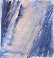 Wagner János (1936-2022): Hasadó fény I.. Akvarell, papír, jelezve jobbra lent: Wagner. Hátoldalán a...