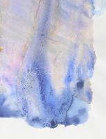 Wagner János (1936-2022): Hasadó fény I.. Akvarell, papír, jelezve jobbra lent: Wagner. Hátoldalán a...