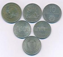 Német Demokratikus Köztársaság 1971-1975. 5M-20M forgalmi emlékpénzek (6xklf) T:AU,XF patina
German...