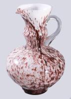 Cseh üveg kiöntő, többrétegű, hutaüveg hibátlan 25 cm