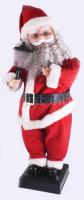 Világító és zenélő, elemmel működő nagyméretű mikulás, működik, m: 80 cm