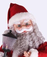 Világító és zenélő, elemmel működő nagyméretű mikulás, működik, m: 80 cm