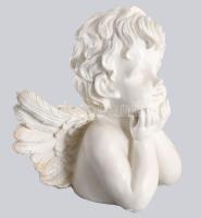 Nagyméretű rezin angyalka szobor, m: 27 cm