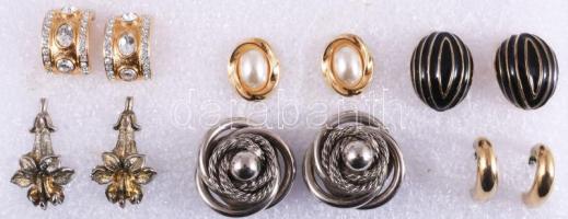 6 pár fülbevaló, részben aranyozott