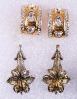 6 pár fülbevaló, részben aranyozott