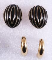 6 pár fülbevaló, részben aranyozott