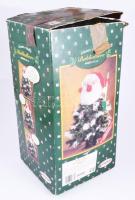 Elemmel működő zenélő és világító mikulás, dobozában, m: 55 cm