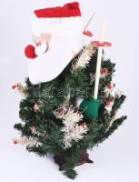 Elemmel működő zenélő és világító hóember, dobozában, m: 55 cm