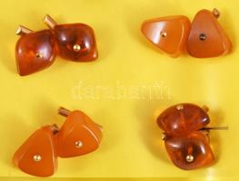 9 pár mandzsetta, részben borostyán