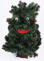 Elemmel működő zenélő és világító karácsonyfa, dobozában, m: 55 cm