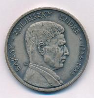 Nagy Lajos (1949-) 1986. "MÉE Szabolcs-Szatmár Megyei Szervezete / Bajcsy-Zsilinszky Endre 1886-1986" ezüstpatinázott bronz emlékérem (42,5mm) T:AU Adamo NH3