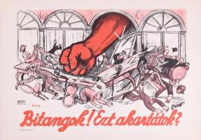 14 db 1919-es tanácsköztársasági plakát reprinje 25x34 cm