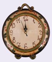 Kerámia falióra. Kvarc szerkezettel, kézzel festett, új állapotban, eredeti dobozában d: 22 cm