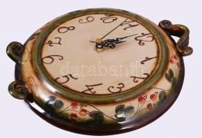 Kerámia falióra. Kvarc szerkezettel, kézzel festett, új állapotban, eredeti dobozában d: 22 cm