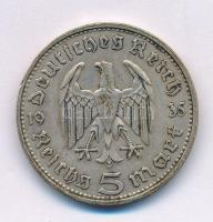 Német Harmadik Birodalom 1935D 5M Ag "Hindenburg" T:XF patina German Third Reich 1935D 5 Reichsmark Ag "Hindenburg" C:XF patina Krause KM#86