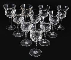 10 személyes talpas borospohár garnitúra, hibátlan, m: 16 cm