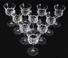 10 személyes talpas borospohár garnitúra, hibátlan, m: 16 cm