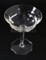 10 személyes kristály pezsgős pohár garnitúra, hibátlan, m: 14 cm