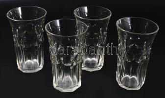 4 darab vastag kristály üdítős pohár, hibátlan, m: 13 cm
