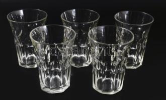5 személyes kristály pohár garnitúra, hibátlan, m: 10,5 cm