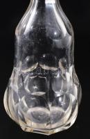 cca 1910-1930 Ólomkristály italos dugós üveg, dugón minimális pattogzással, m: 40 cm