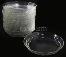 cca 1910-1930 Ólomkristály 12 személyes köretes készlet, 1-1 darabon kis pattogzással, d: 14-27 cm