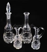cca 1910-1930 Ólomkristály 4 darabos szervírozó szett, m: 28 cm alatt
