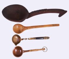 4 darab retro és régi kanál, díszkanál, h: 54 cm