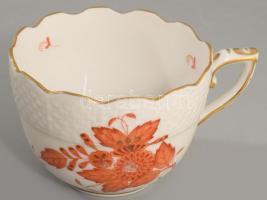 Herendi Apponyi mintás csésze alátéttel, jelzett, hibátlan, d: 11,5 cm