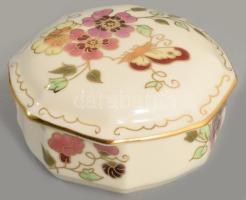 Zsolnay pillangó mintás bonbonier, jelzett, hibátlan, d: 9 cm