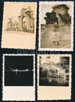cca 1930-1940 Budapesti felvételek: gőzhajó a Dunán a Parlament előtt, Hősök tere, Vajdahunyad vára,...