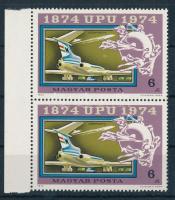 1974 100 éves az UPU 6Ft ívszéli függőleges pár, a felső bélyegen poloska