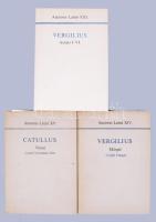 Auctores Latini 3 kötete (XIV, XV, XXI.): Vergilius: Aeneis I-VI.; Vergilius: Eklogái. Vergilii Eclogae.; Catullus: Versei. Catulli Veronensis liber. Bp., 1971-1988., Tankönyvkiadó. Megjelentek 1500, 1500 és 1000 példányokban. Latin és magyar nyelven. Kiadói papírkötések.