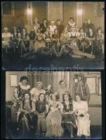 cca 1930-1940 Farsangi jelmezes csoportképek, 3 db fotó, 9x14,5 cm és 11x17 cm között