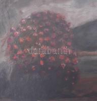 Jelzés nélkül: Virágzó park. Olaj, karton. Szélein kissé sérült. 47x57cm. Üvegezett, antik, sérült f...