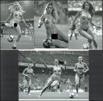 cca 1988 Női foci, szolidan erotikus felvételek, 4 db modern nagyítás, jelzés nélkül, 15x10 cm és 15x21 cm