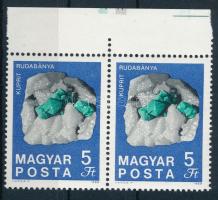 1969 100 éves a Magyar Állami Földtani Intézet 5Ft ívszéli pár, a bal oldalin hiányos évszám