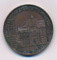 Tóth Sándor (1933-2019) 1985. "425 éves a Földes Ferenc Gimnázium, Miskolc 1985" kétoldalas bronz emlékérem (42,5mm) T:XF patina