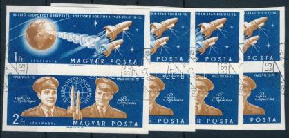 1962 Az első csoportos űrrepülés 4 db vágott pár (13.600)