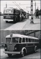 cca 1975 előtti felvételek, budapesti trolibuszokról, 2 db modern nagyítás, jelzés nélkül, 15x21 cm