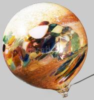Murano anyagában színezett üveggömb fadísz, d: 15 cm