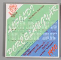 1989-1990 Alföldi Porcelángyár 2 darab csempenaptár, 15x15 cm